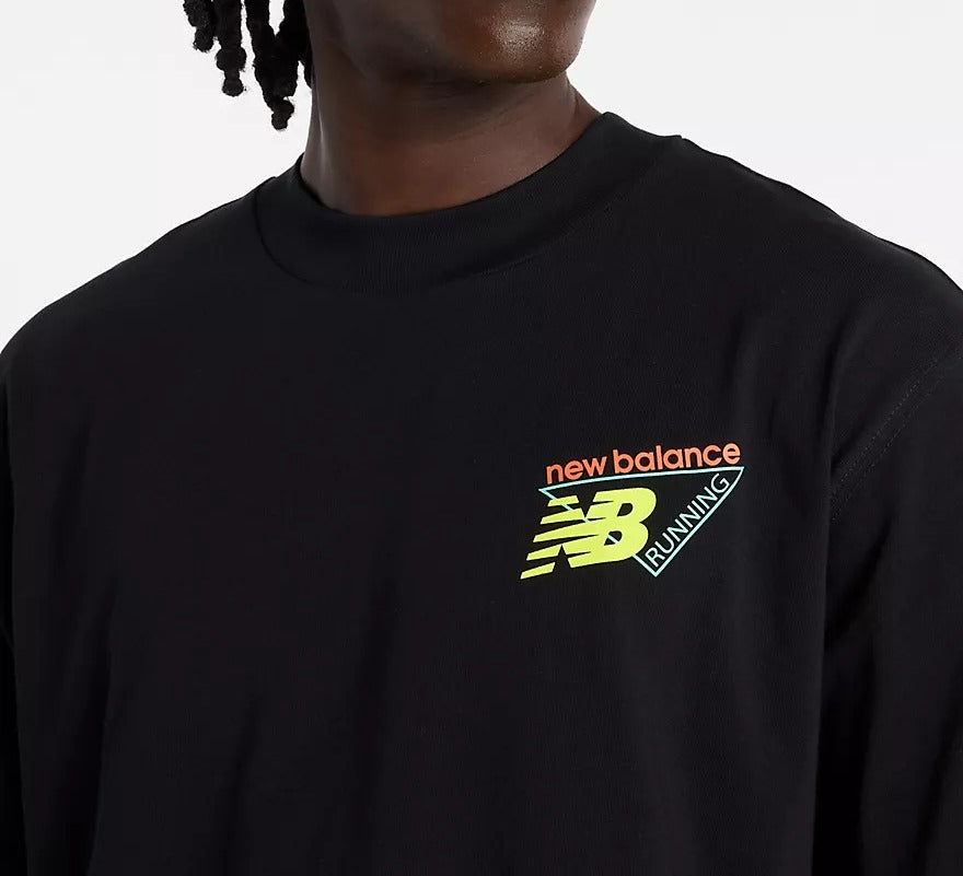 NEW BALANCE T-Shirt Uomo CLASSIC TRI-LOGO Heat Map-Black