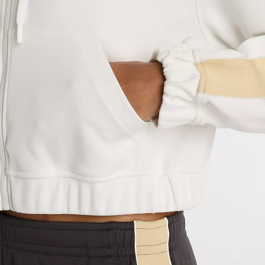 NEW BALANCE Felpa Donna INTERLOCK FULL ZIP-Sea Salt