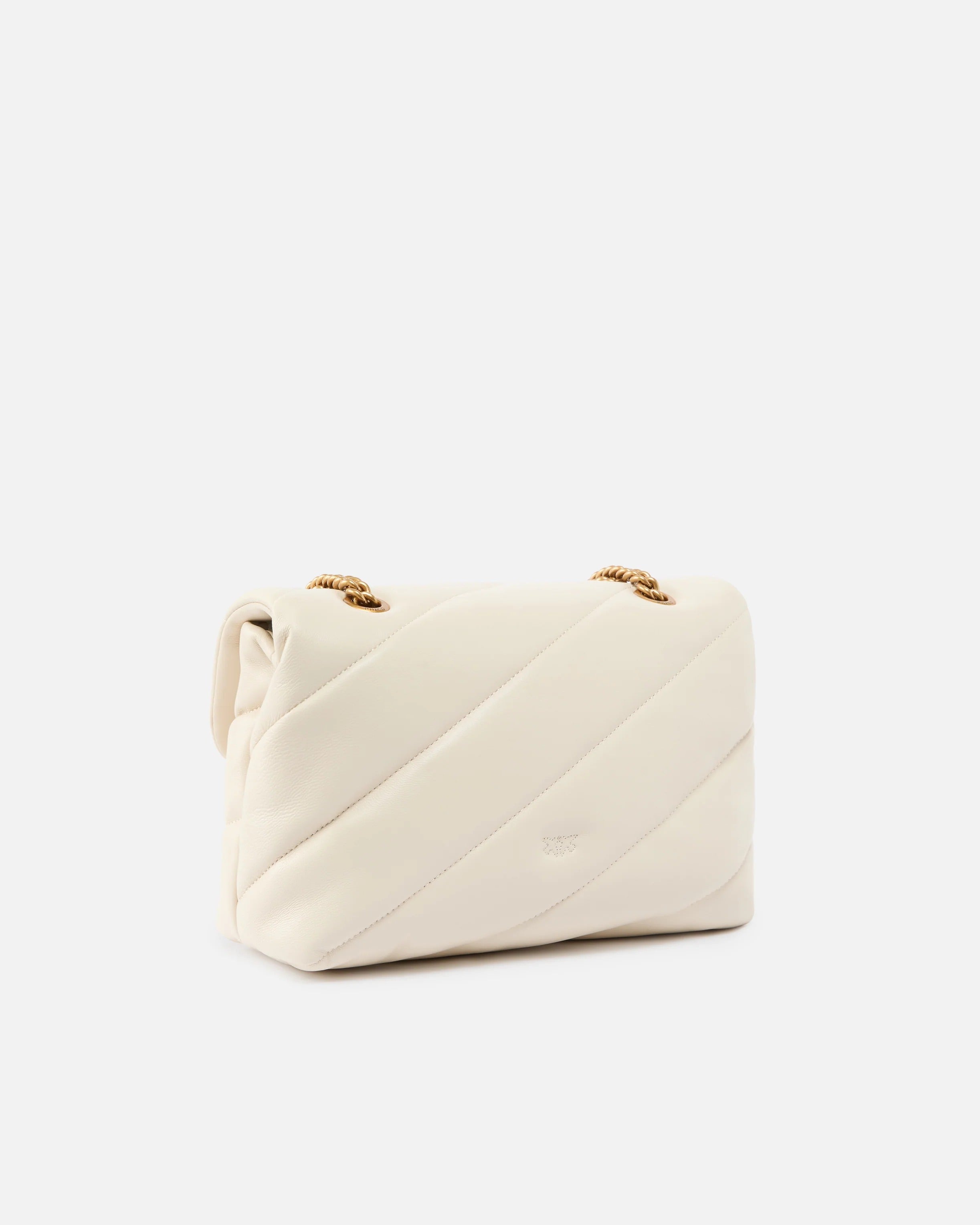 PINKO Borsa LOVE PUFF CLASSIC-Bianco/Antique Gold