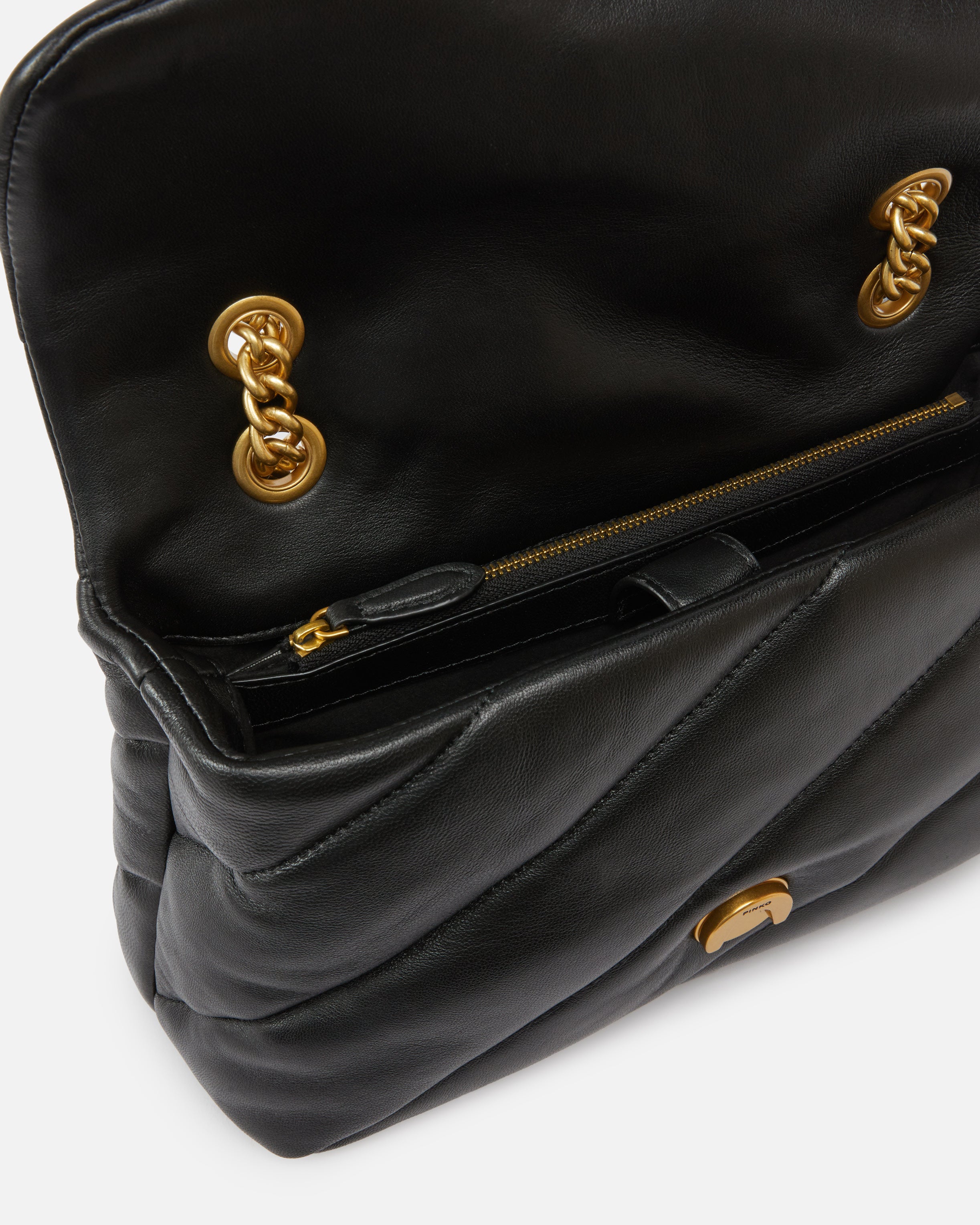 PINKO Borsa LOVE PUFF CLASSIC-Nero/Antique Gold