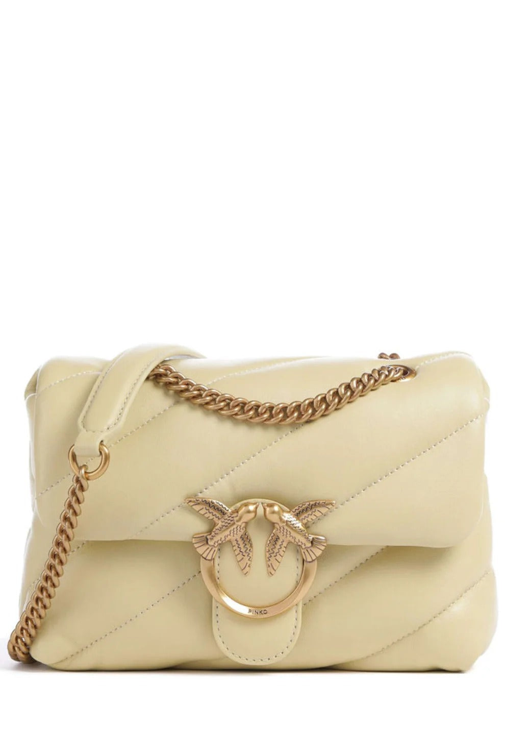PINKO Borsa LOVE PUFF MINI Classic-Beige/Antique Gold