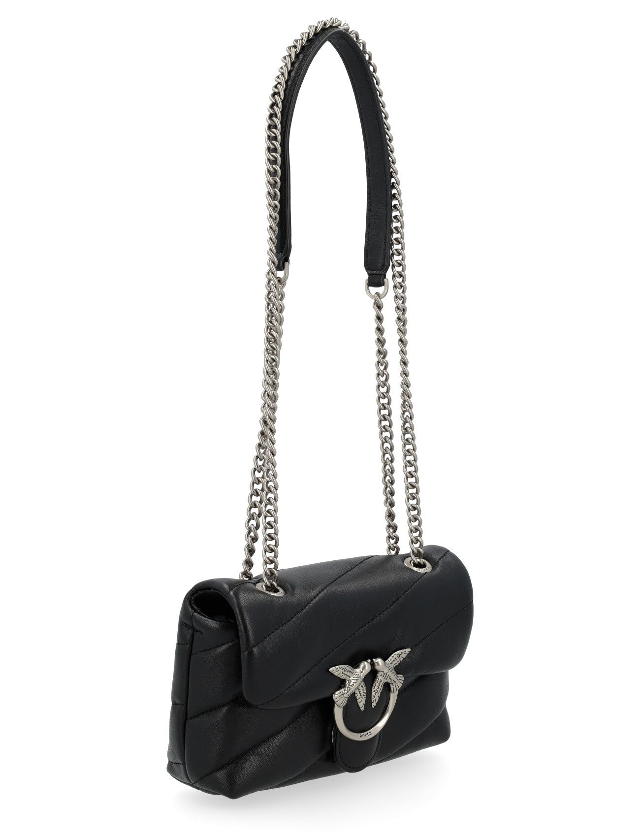 PINKO Borsa LOVE PUFF BABY-Nero/Old Silver