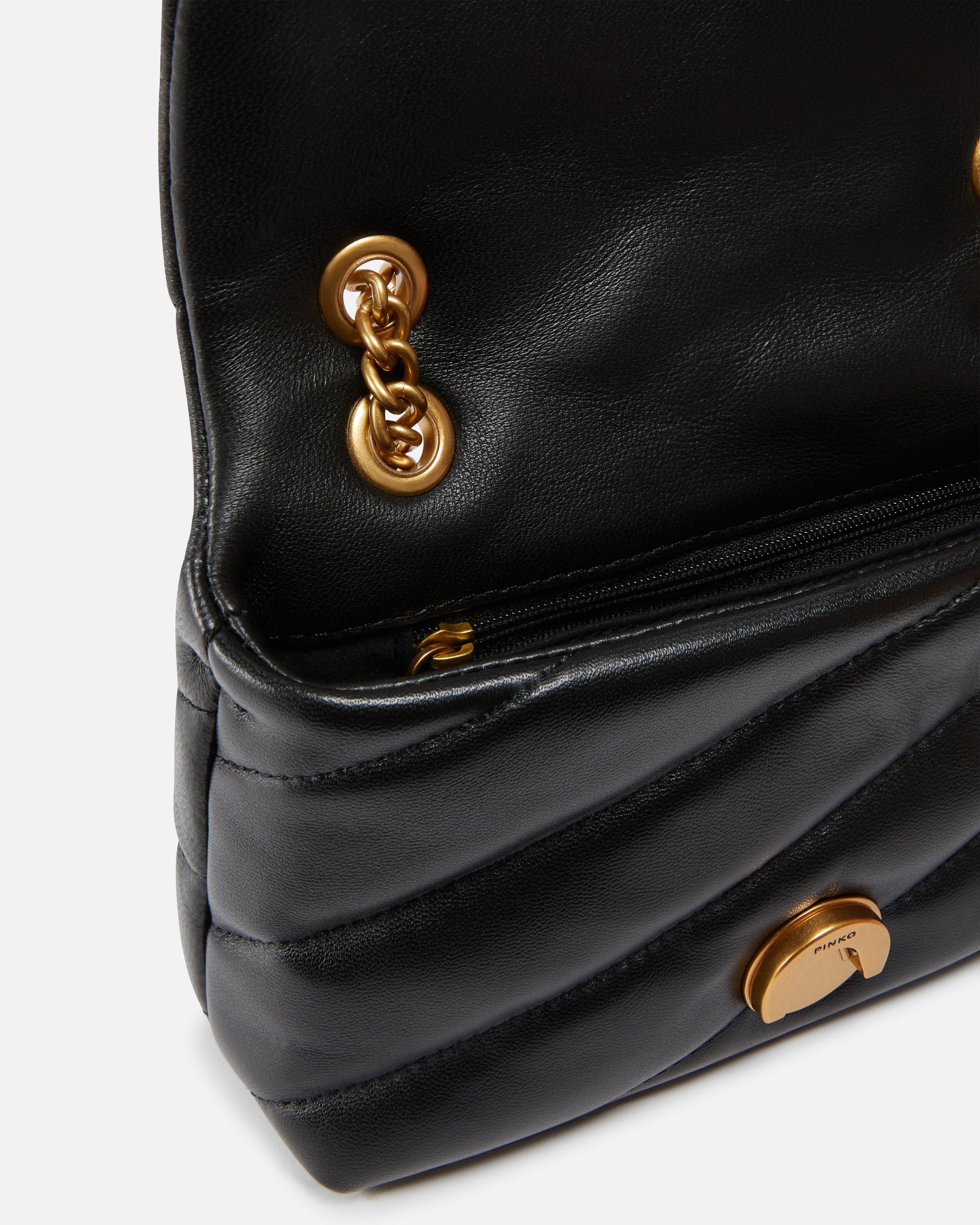 PINKO Borsa LOVE PUFF BABY-Nero/Antique Gold