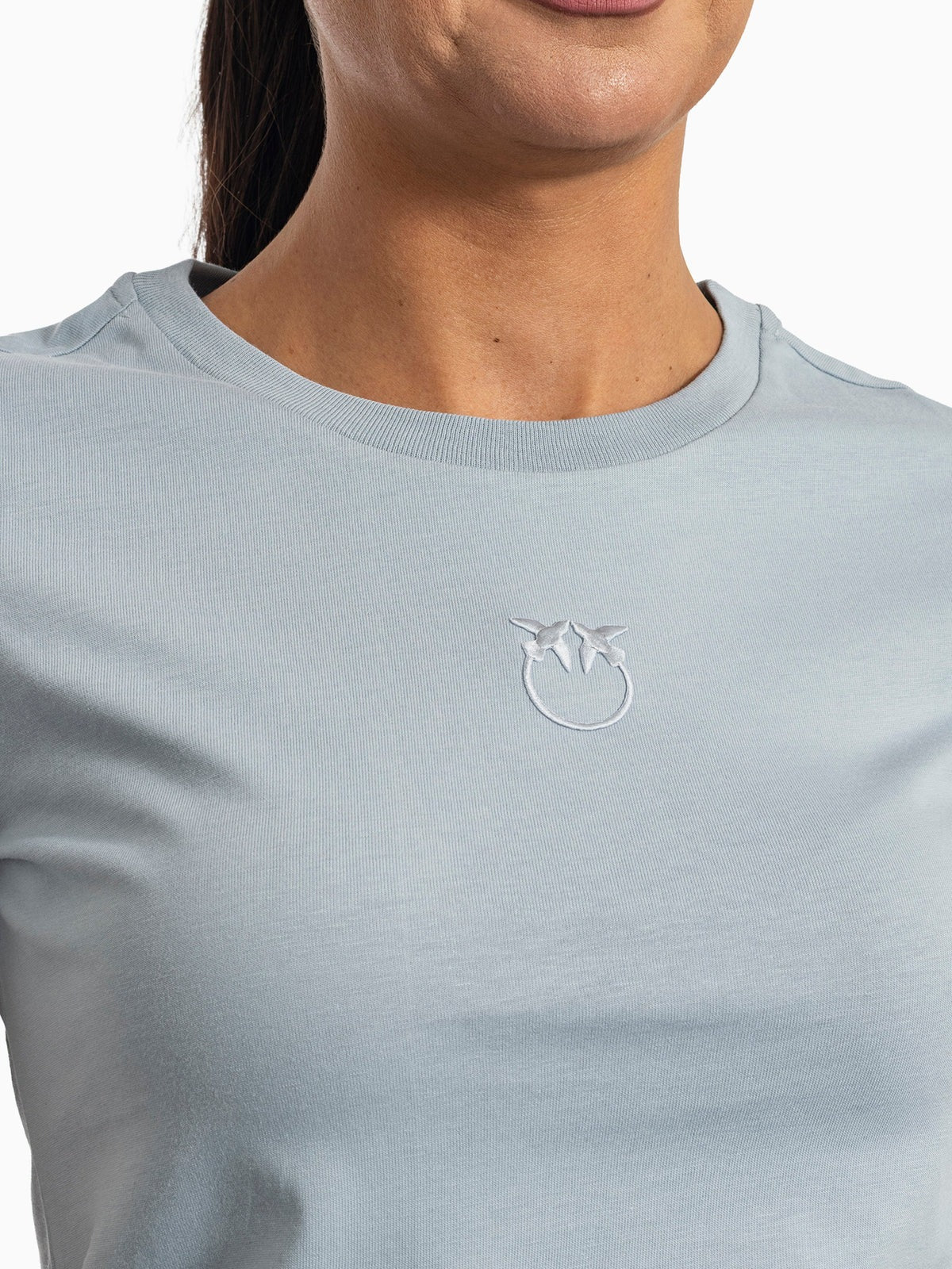 PINKO T-SHIRT BUSSOLOTTO-Azzurro Polvere