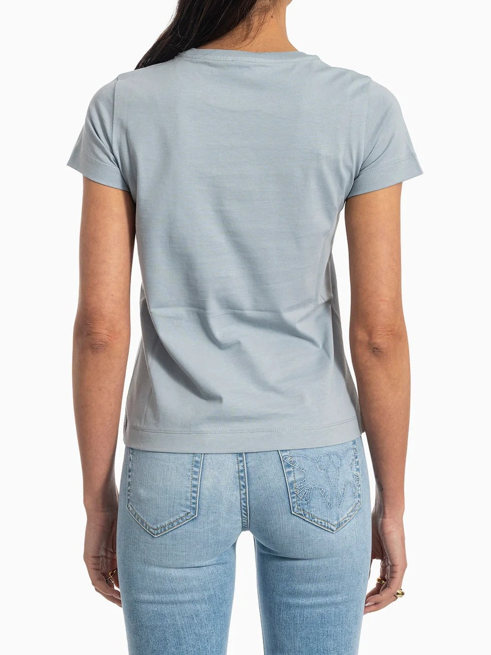 PINKO T-SHIRT BUSSOLOTTO-Azzurro Polvere