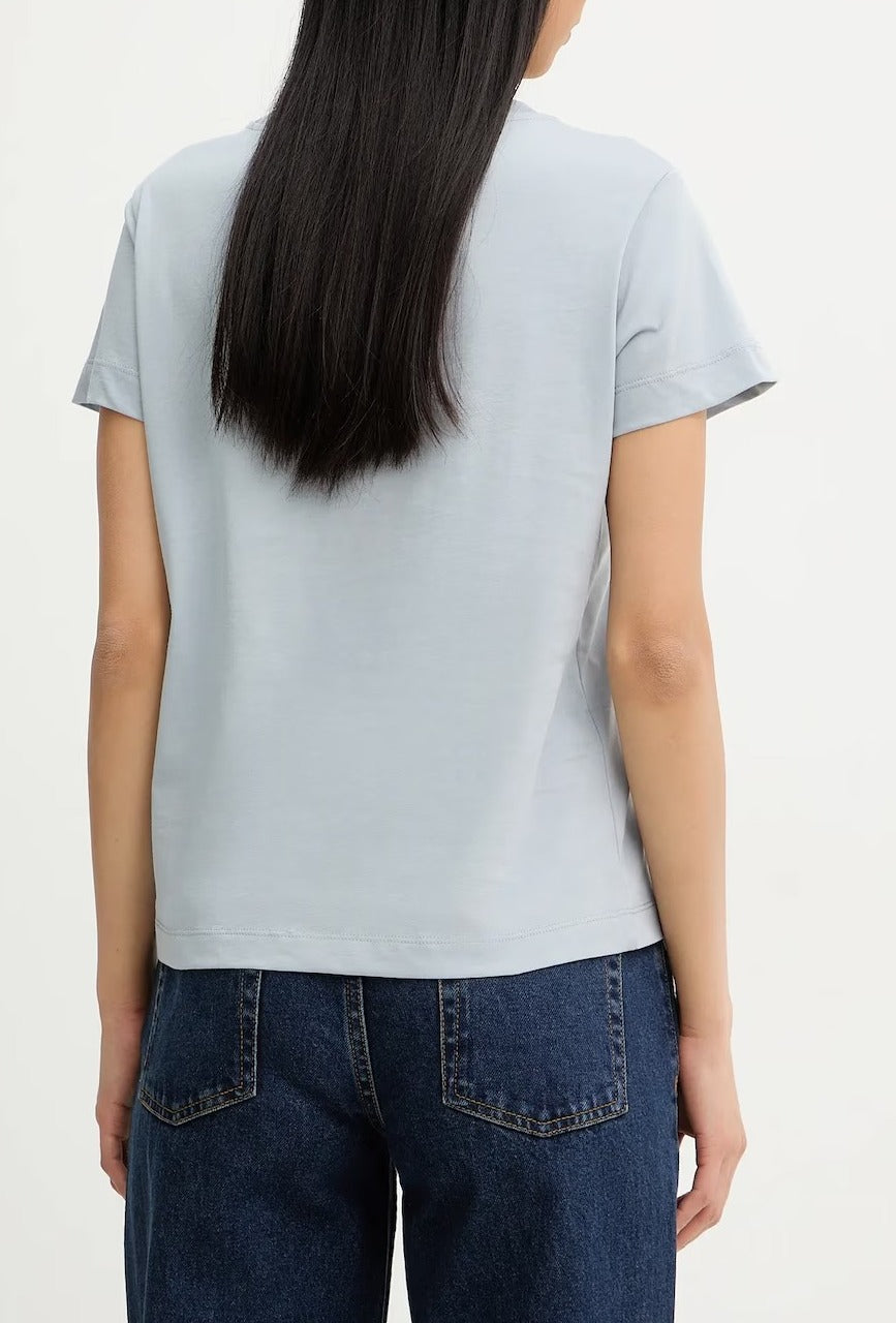 PINKO T-SHIRT BASICO-Azzurro Polvere