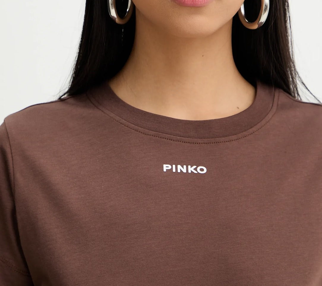 PINKO T-SHIRT BASICO-Marrone