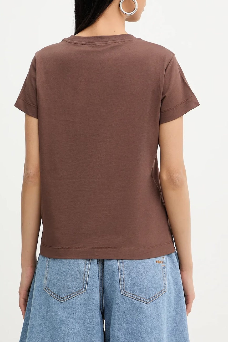 PINKO T-SHIRT BASICO-Marrone