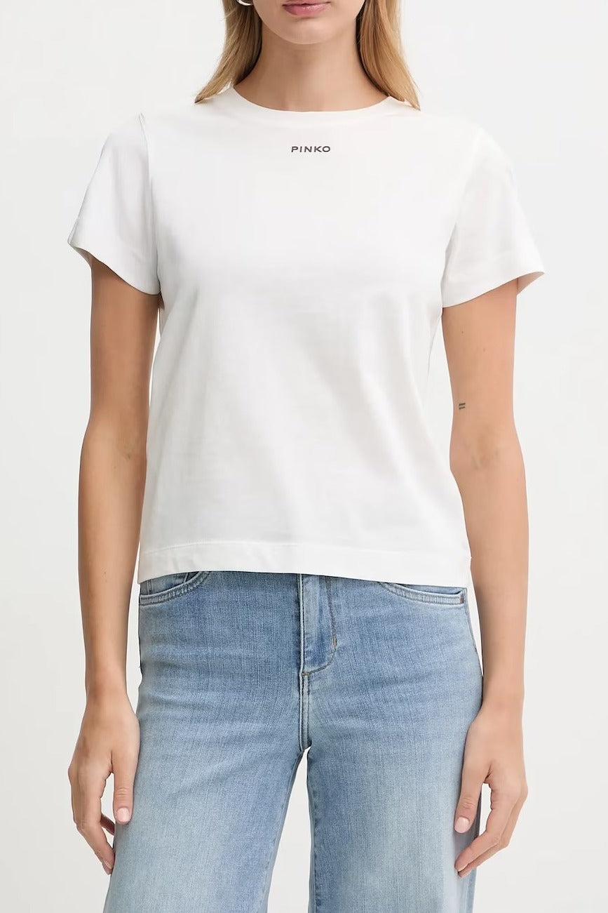 PINKO T-SHIRT BASICO-Bianco