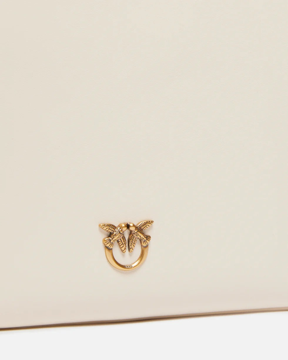 PINKO BORSA FLAT Love Simply-Bianco/Antique Gold