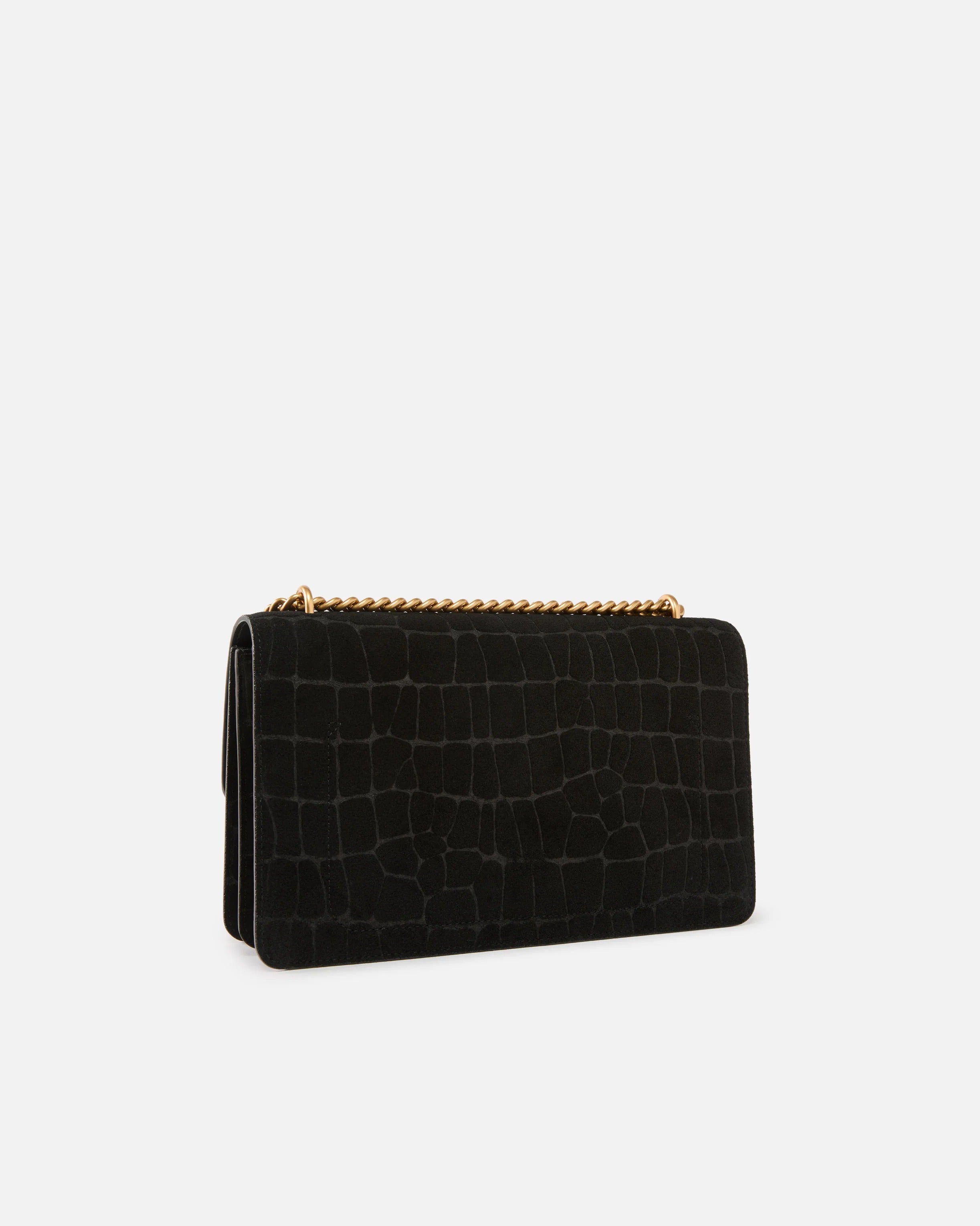 PINKO BORSA LOVE ONE CLASSIC COCCO-Nero/Antique Gold