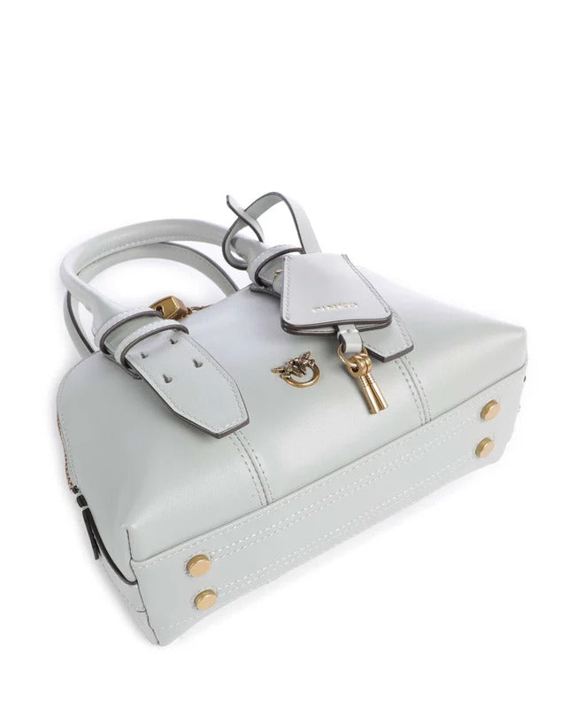 PINKO BORSA BOWLING ESCAPE MINI-Grigio Perla/Antique Gold