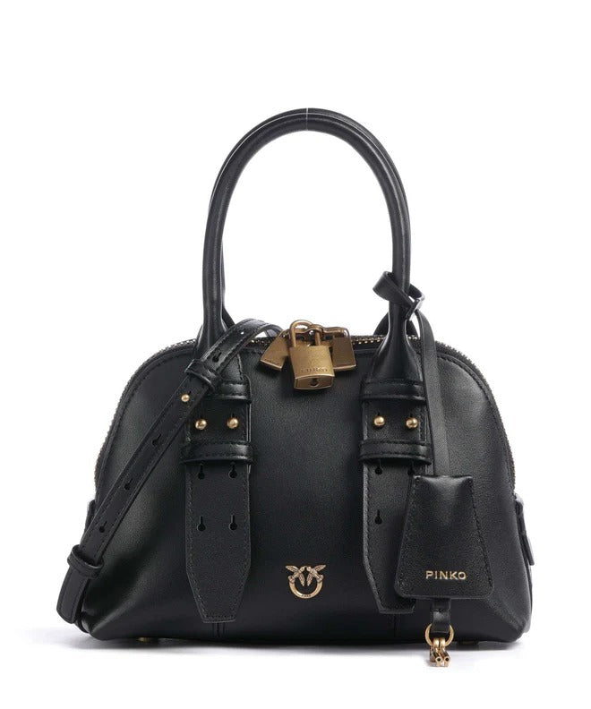 PINKO BORSA BOWLING ESCAPE MINI-Nero/Antique Gold