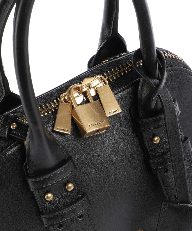 PINKO BORSA BOWLING ESCAPE MINI-Nero/Antique Gold