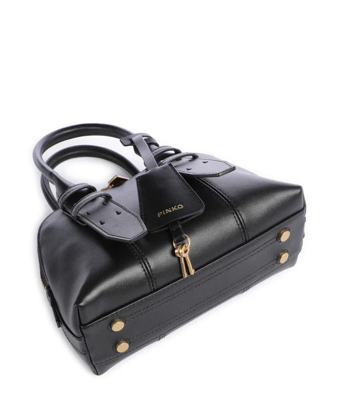 PINKO BORSA BOWLING ESCAPE MINI-Nero/Antique Gold