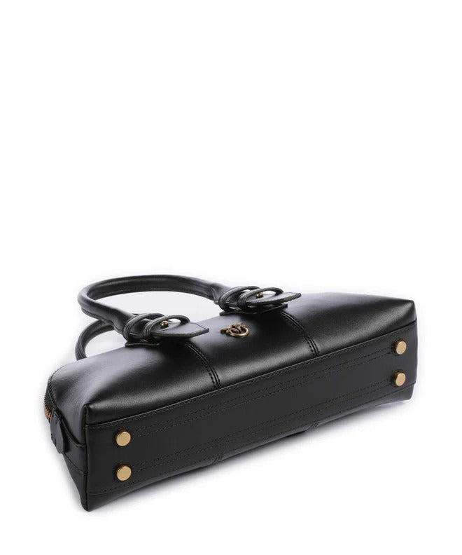 PINKO BORSA BOWLING ESCAPE HORIZONTAL-Nero/Antique Gold