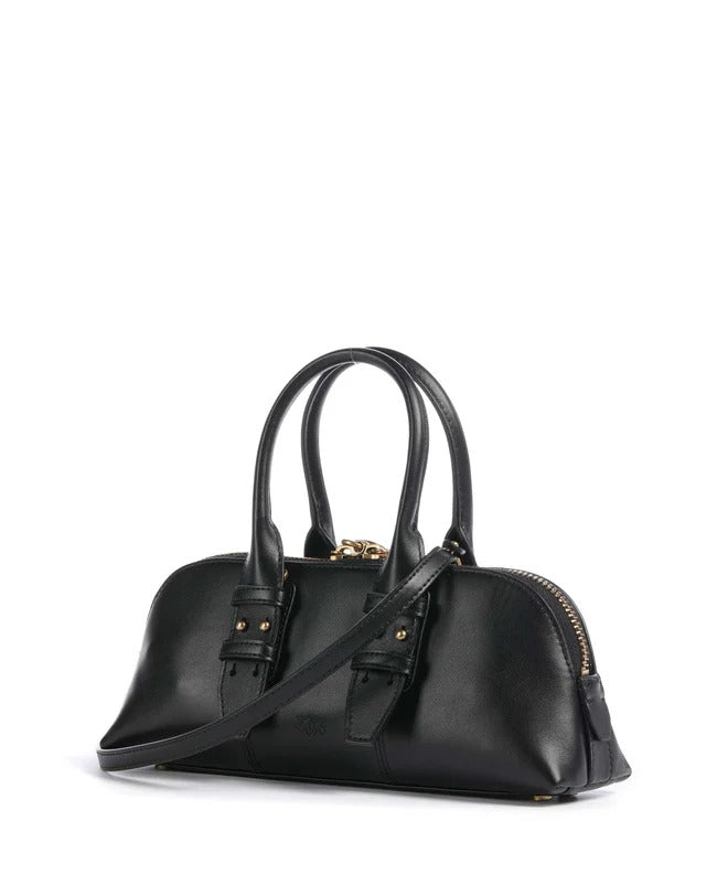 PINKO BORSA BOWLING ESCAPE HORIZONTAL-Nero/Antique Gold