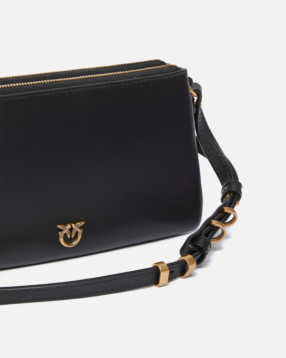 PINKO Borsa Mini Double-Nero/Antique Gold