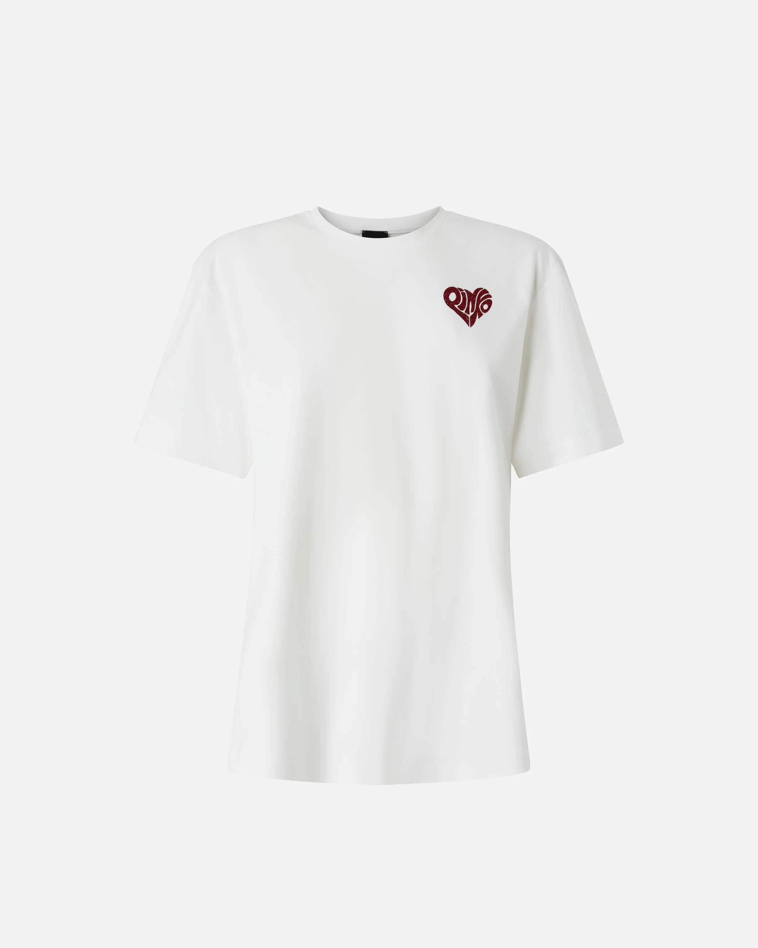 PINKO T-SHIRT STREPITOSO Amore-Bianco