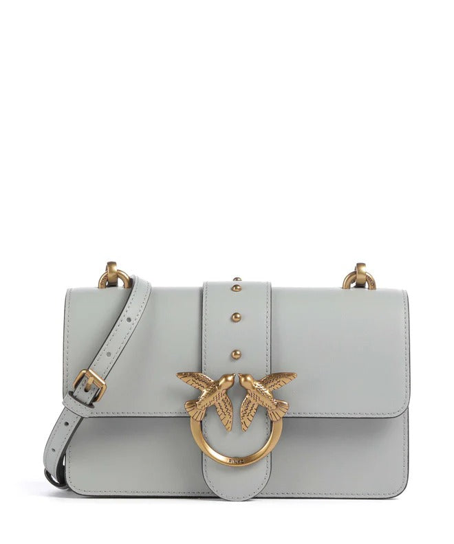 PINKO BORSA LOVE ONE MINI-Grigio Perla/Antique Gold