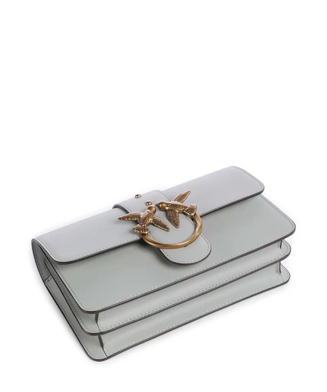 PINKO BORSA LOVE ONE MINI-Grigio Perla/Antique Gold