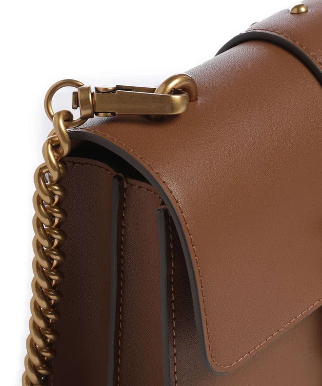 PINKO BORSA LOVE ONE MINI-Marrone/Antique Gold