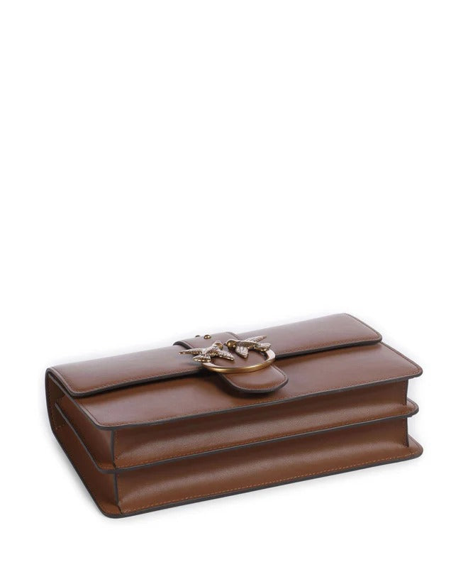 PINKO BORSA LOVE ONE CLASSIC-Marrone/Antique Gold
