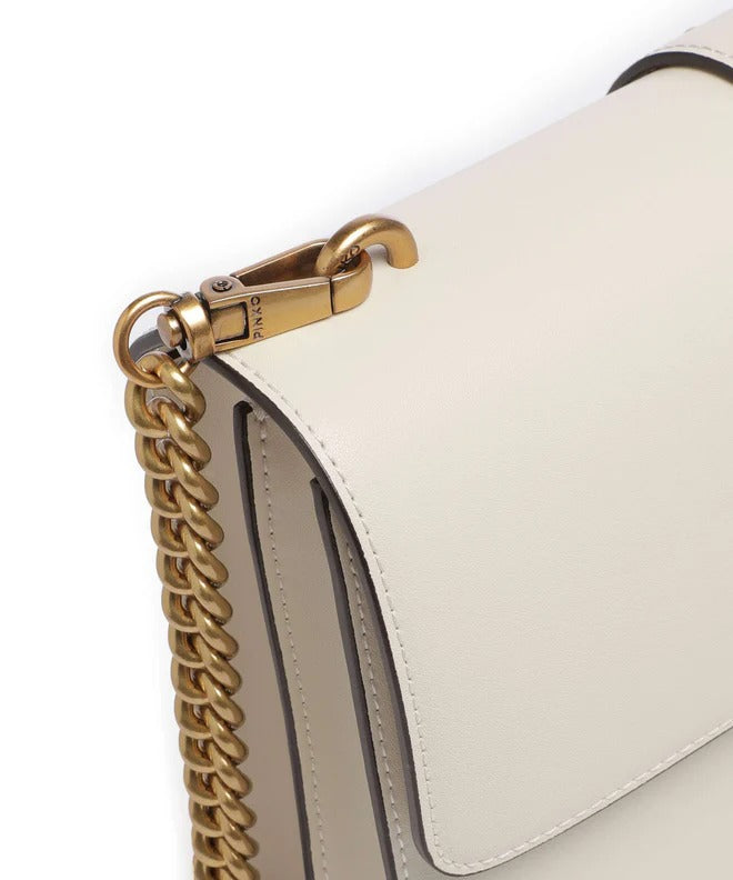 PINKO BORSA LOVE ONE CLASSIC-Bianco/Antique Gold