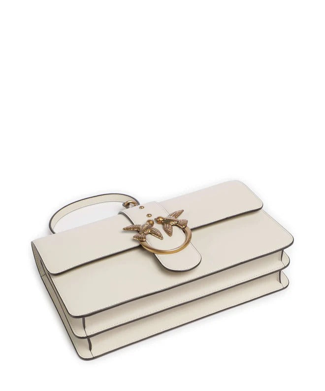PINKO BORSA LOVE ONE CLASSIC-Bianco/Antique Gold