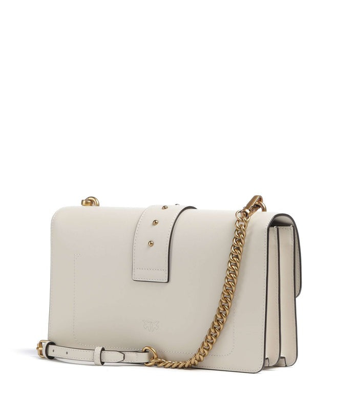 PINKO BORSA LOVE ONE CLASSIC-Bianco/Antique Gold