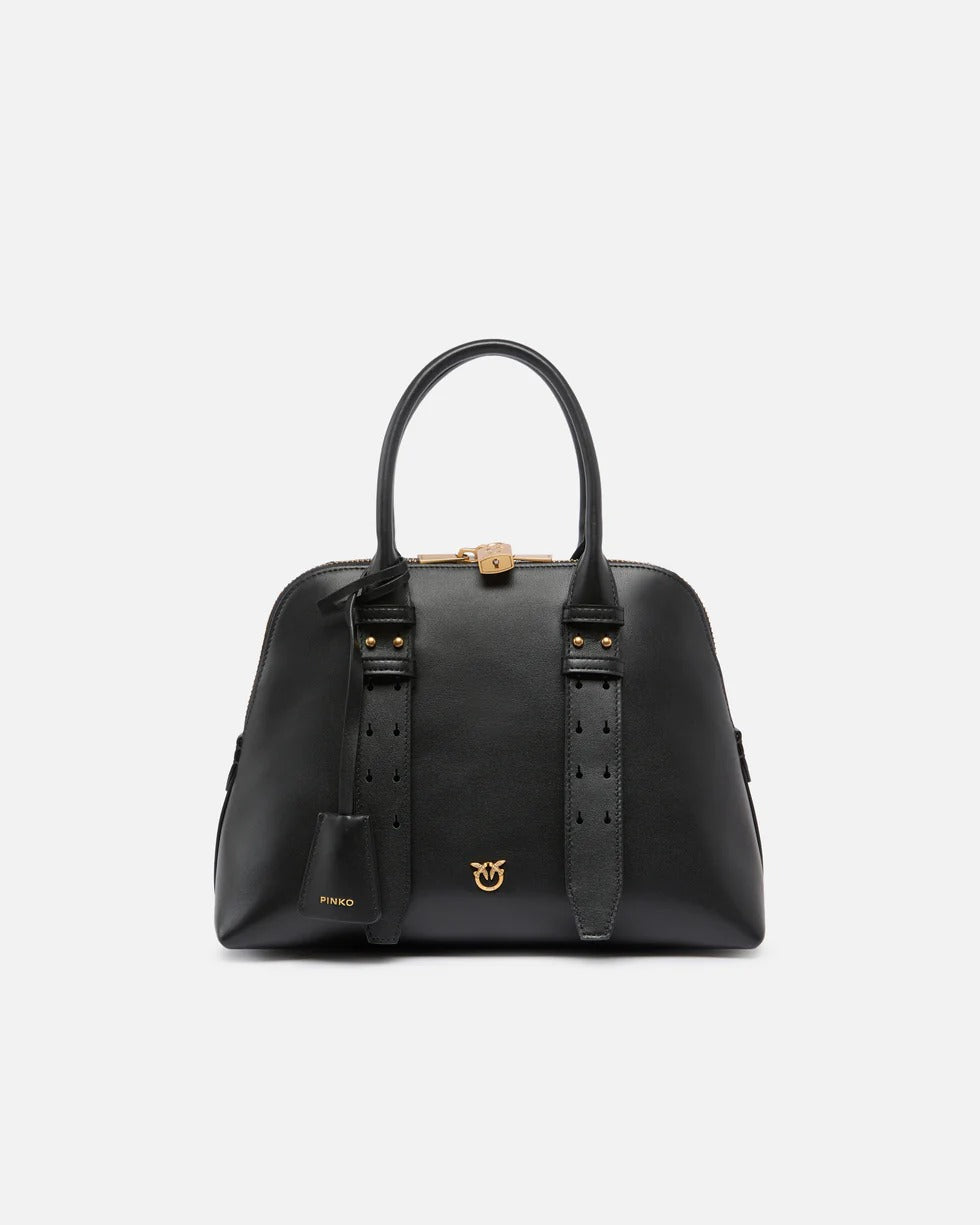 PINKO Borsa BOWLING ESCAPE MEDIUM-Nero/Antique Gold