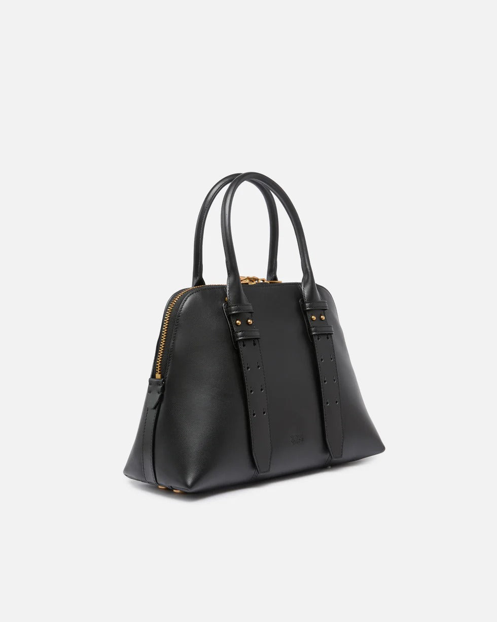 PINKO Borsa BOWLING ESCAPE MEDIUM-Nero/Antique Gold