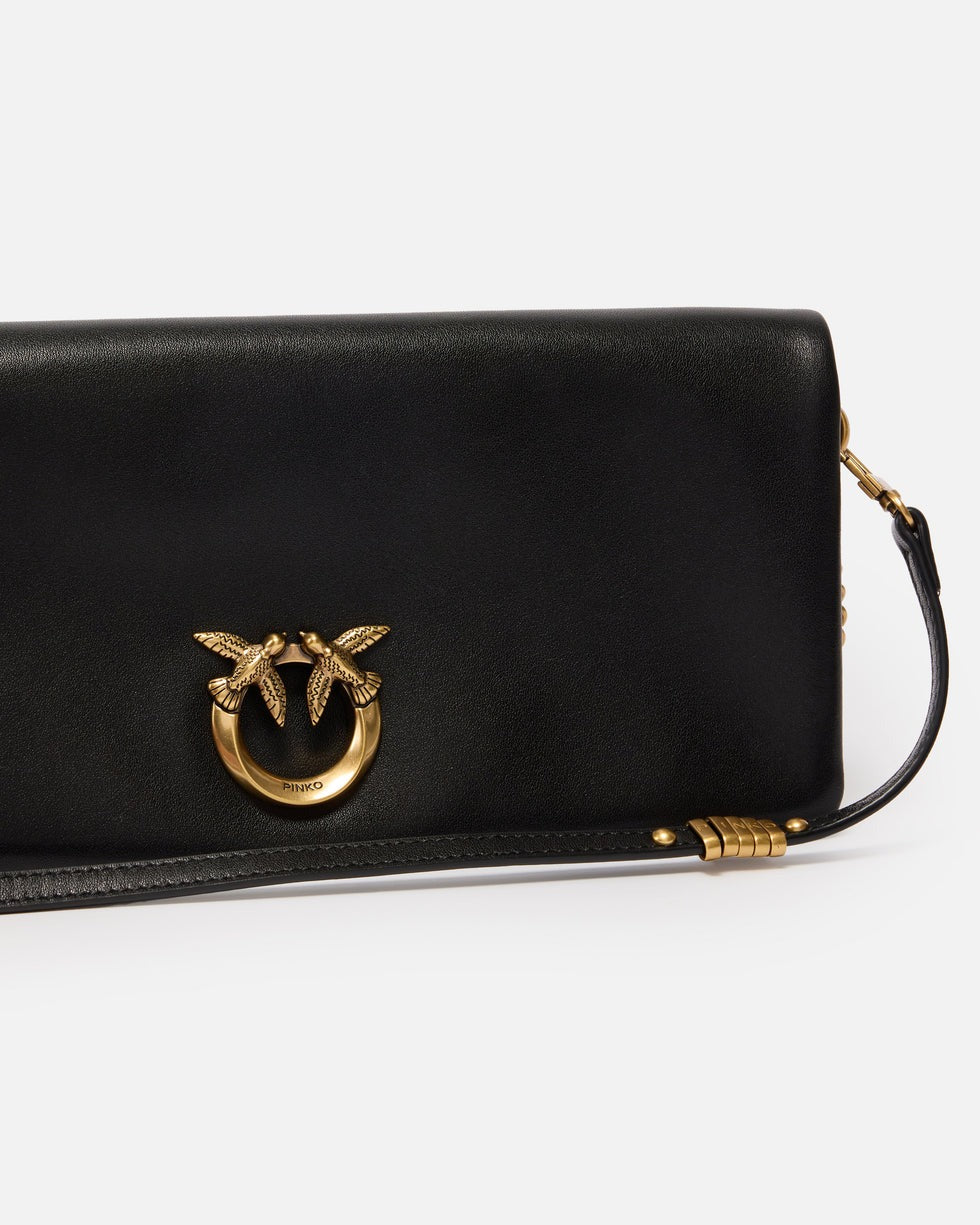 PINKO Borsa Love CLICK SOFT HORIZONTAL-Nero/Antique Gold