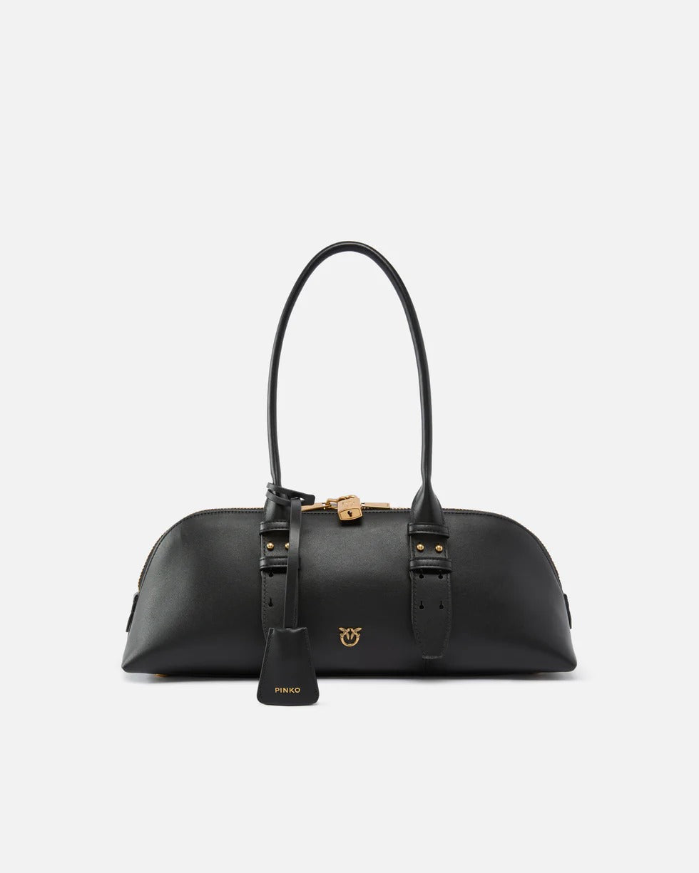 PINKO BORSA BOWLING ESCAPE HORIZONTAL Big-Nero/Antique Gold