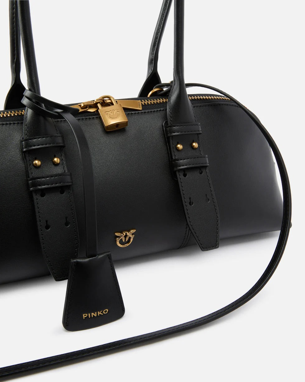 PINKO BORSA BOWLING ESCAPE HORIZONTAL Big-Nero/Antique Gold