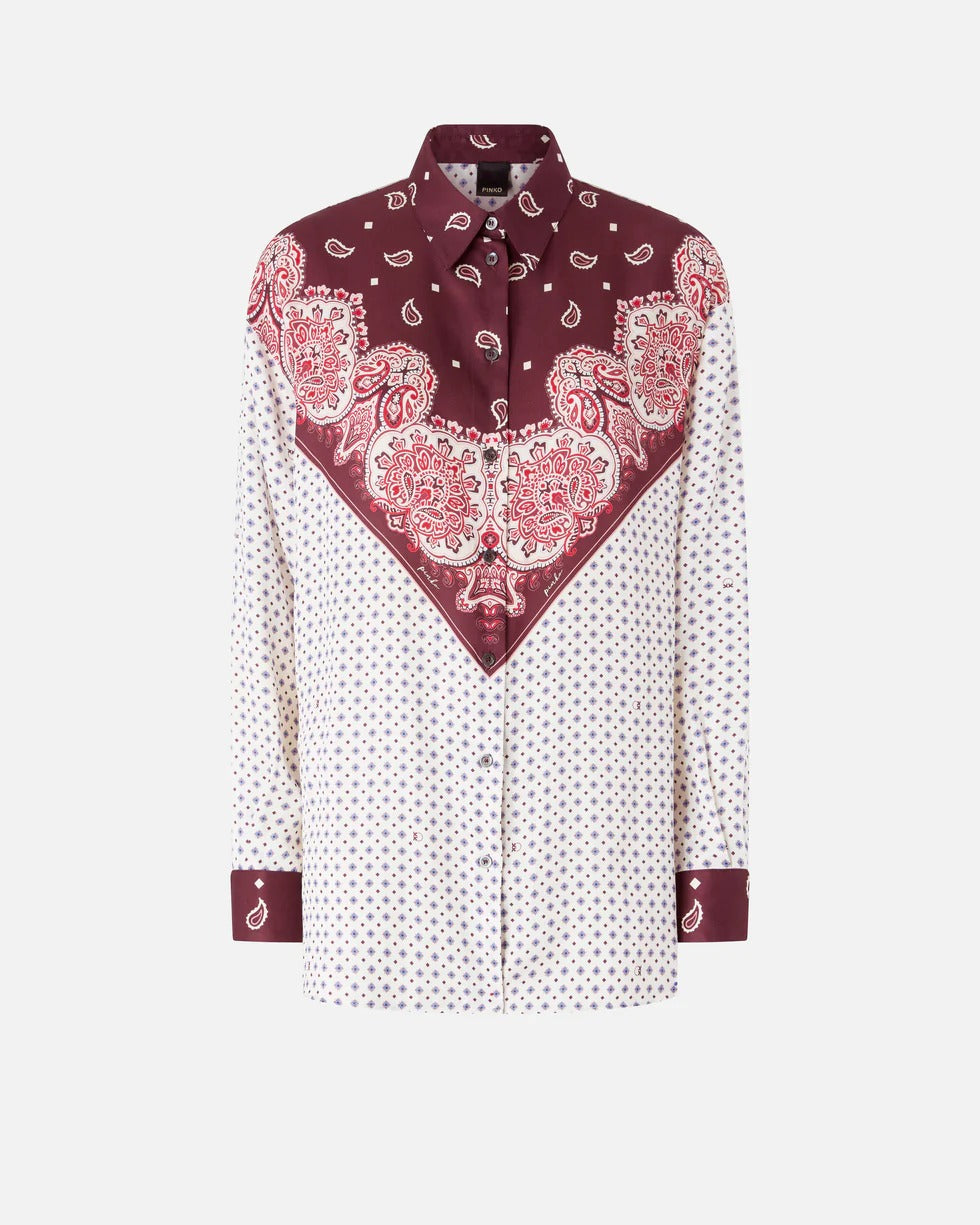 PINKO Camicia Cher-Multicolor Bordeaux/Rosso