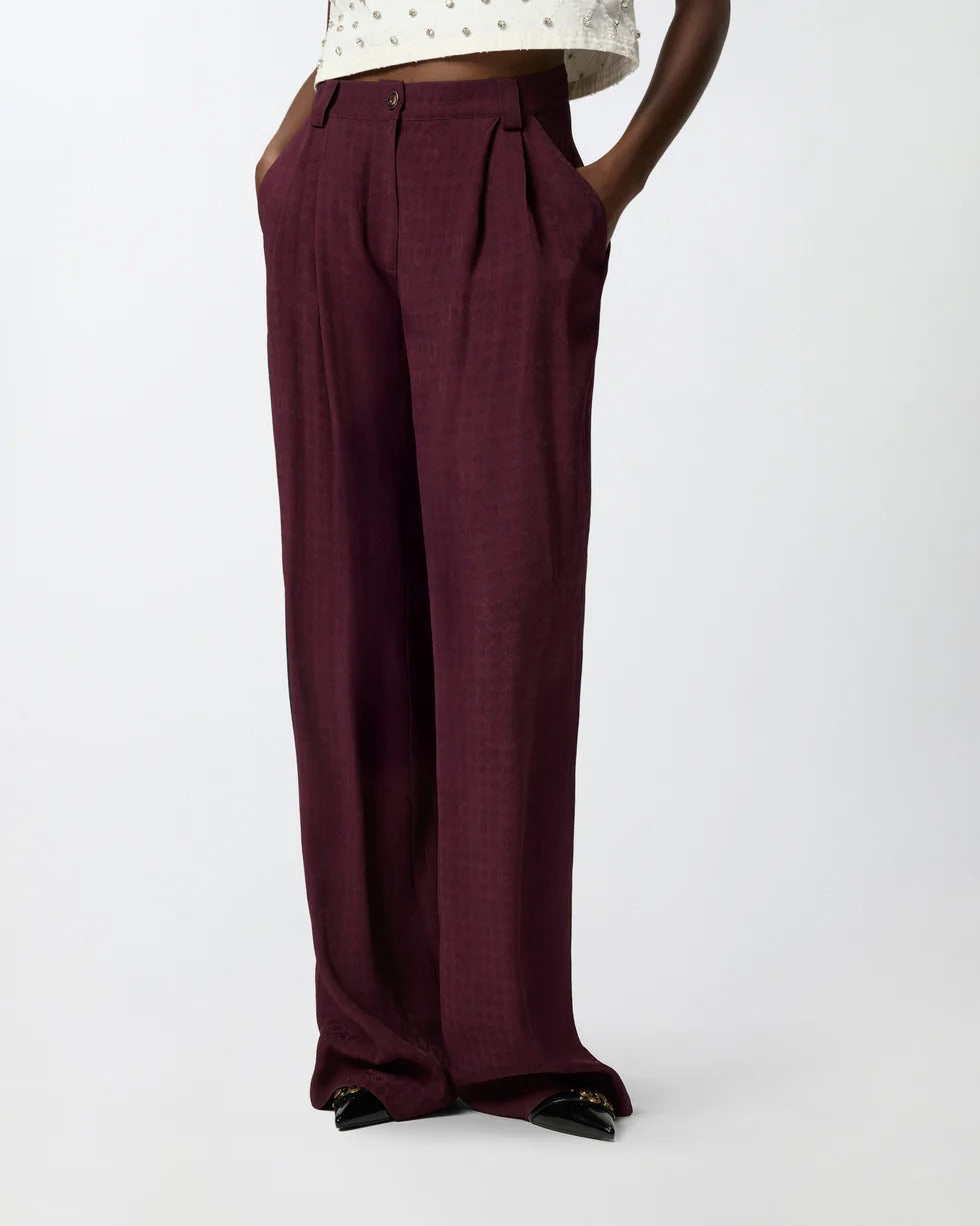 PINKO Pantalone Ruth Jacquard-Bordeaux