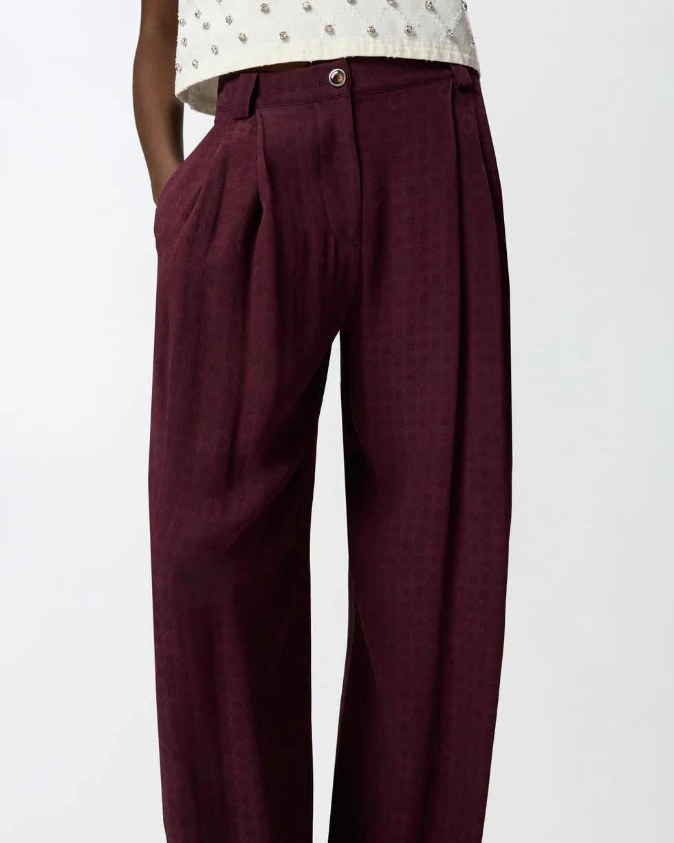 PINKO Pantalone Ruth Jacquard-Bordeaux
