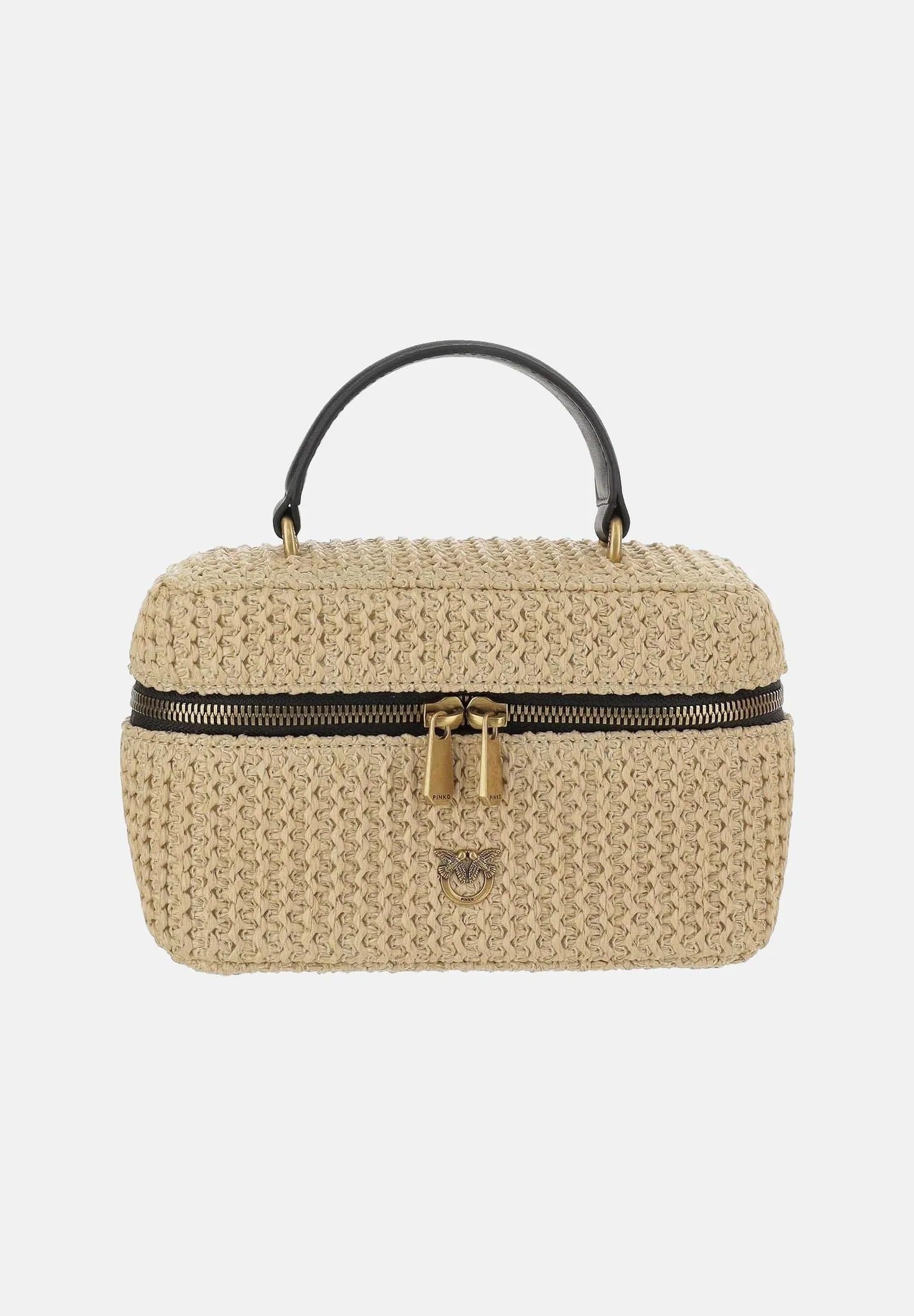 PINKO Beauty Case VANITY SOFT MINI RAFFIA-Beige