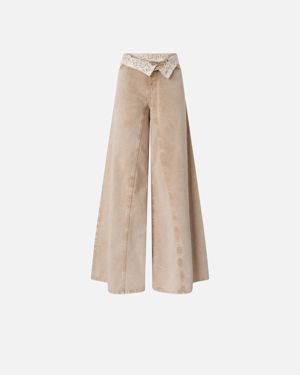 PINKO JEANS WINONA WID LEG-Beige