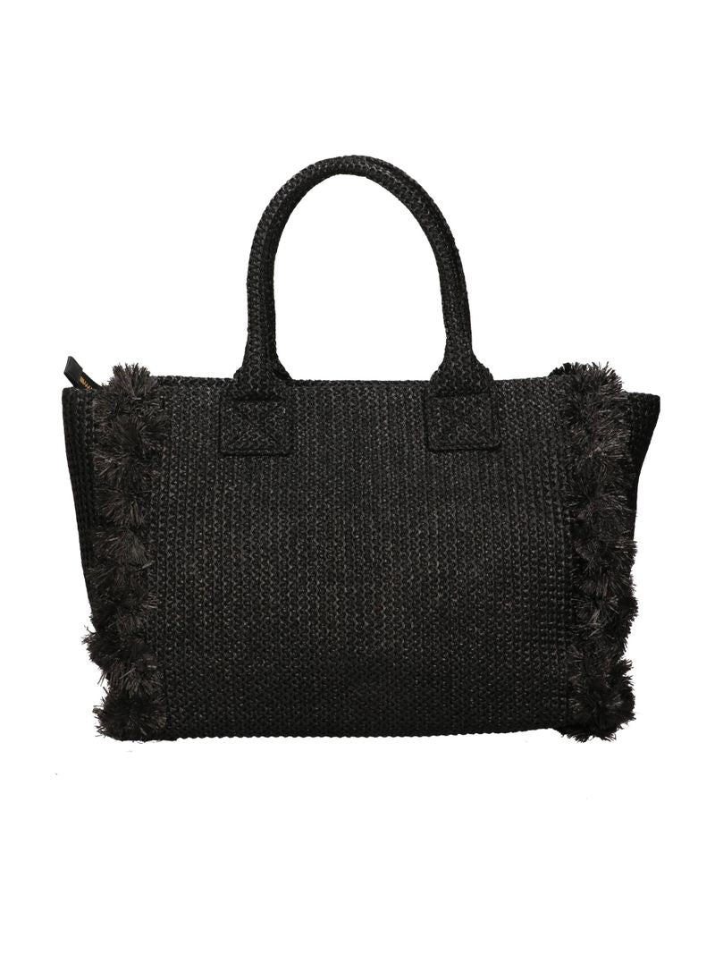 PINKO Borsa SHOPPER BEACH RAFFIA-Nero