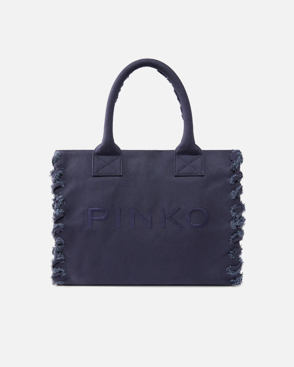 PINKO Borsa SHOPPER BEACH CANVAS-Viola
