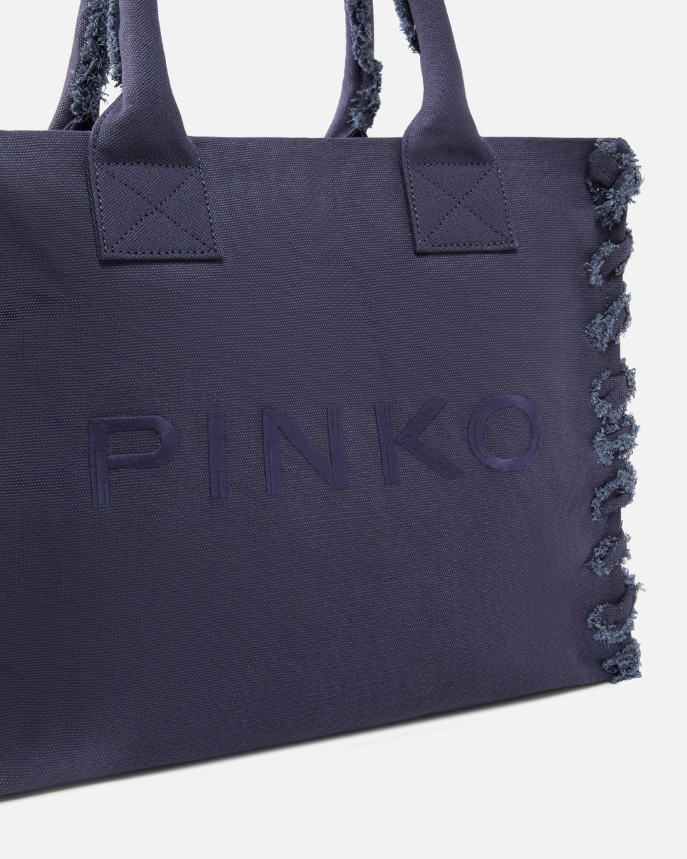 PINKO Borsa SHOPPER BEACH CANVAS-Viola