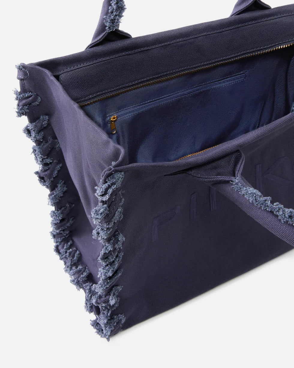 PINKO Borsa SHOPPER BEACH CANVAS-Viola