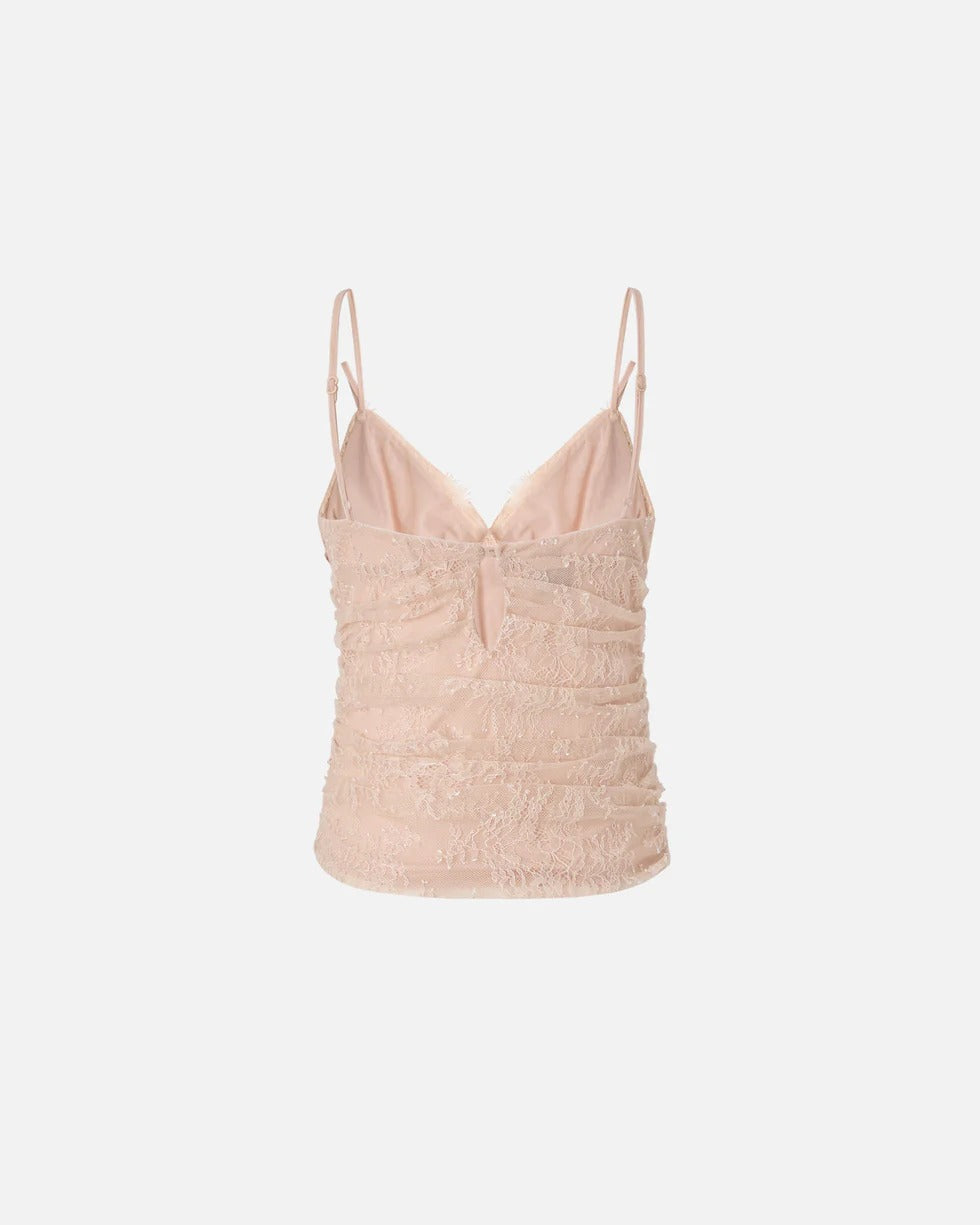 PINKO Top FRAGOLA Pizzo-Rosa Beige