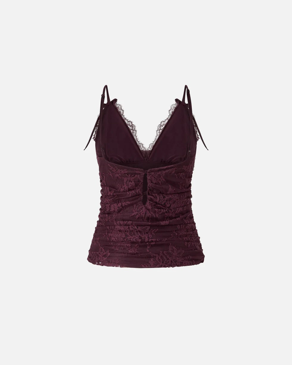 PINKO Top FRAGOLA Pizzo-Bordeaux