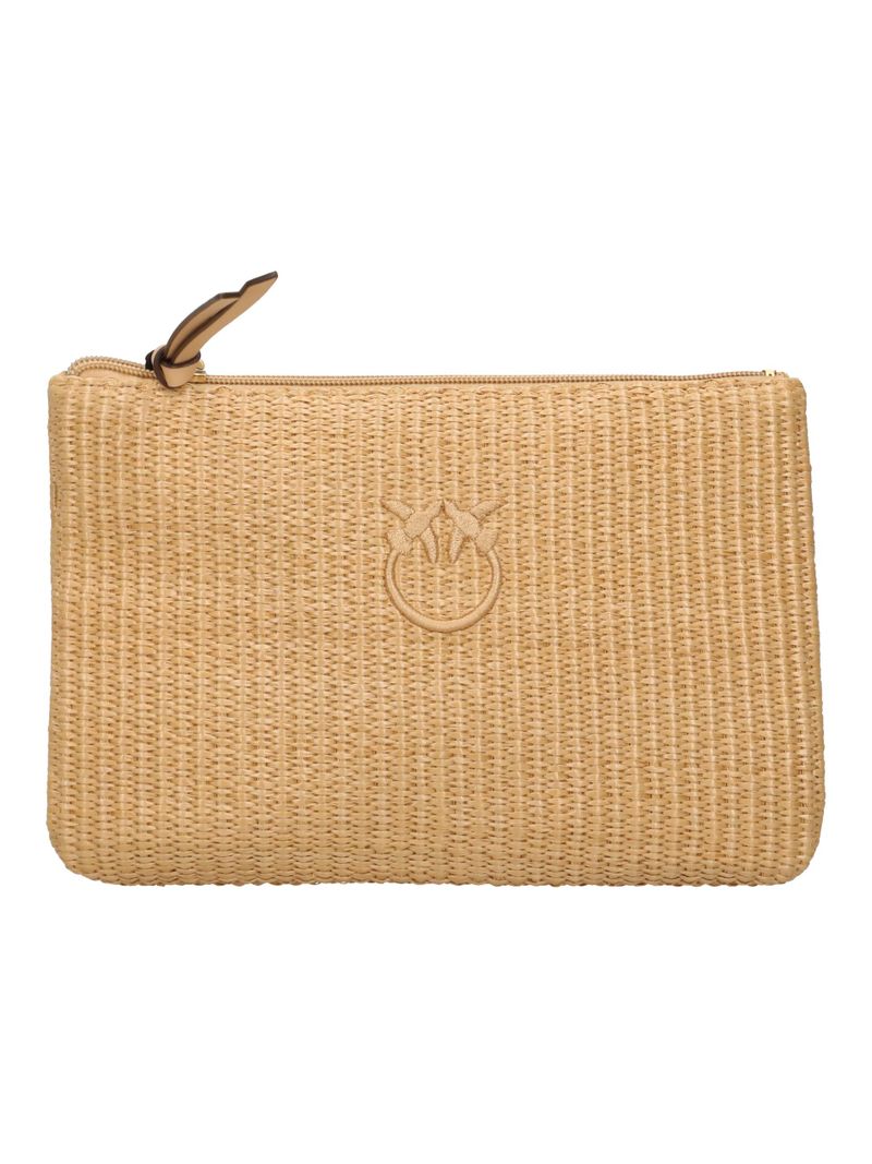 PINKO POCHETTE RAFFIA-Beige