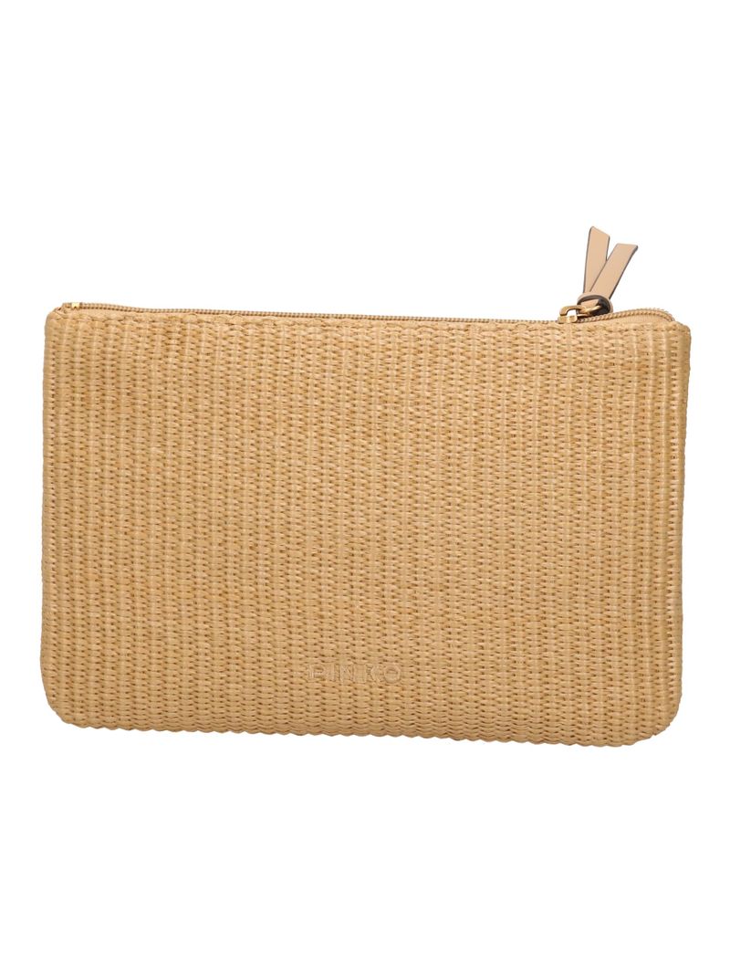 PINKO POCHETTE RAFFIA-Beige