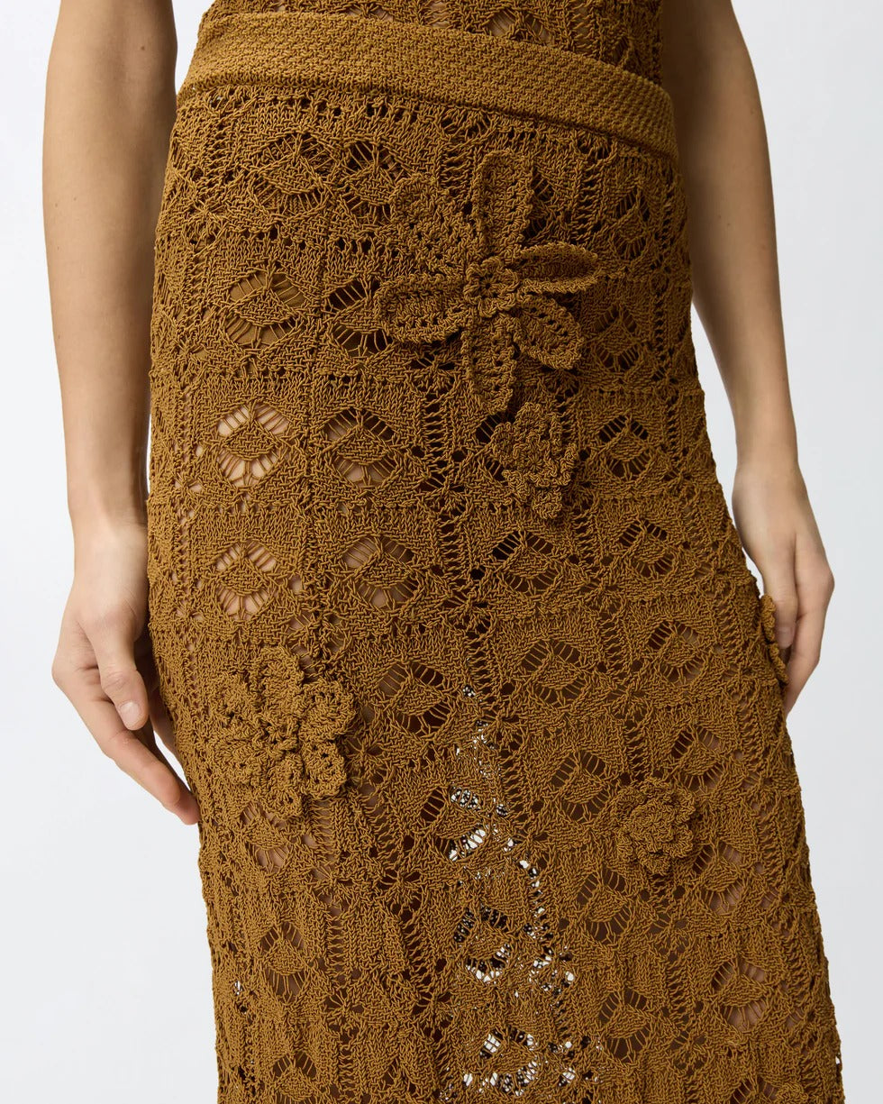 PINKO GONNA MIDI ANTHEMIS-Marrone