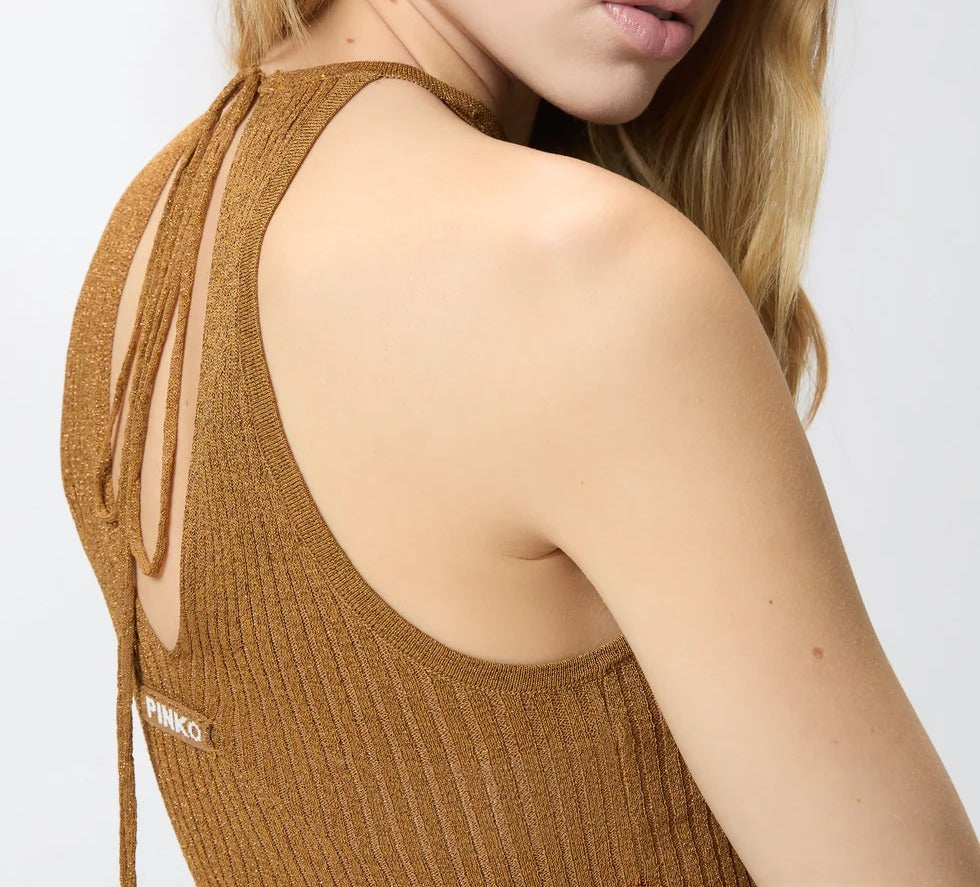 PINKO TOP LINUM SHINY-Bronzo
